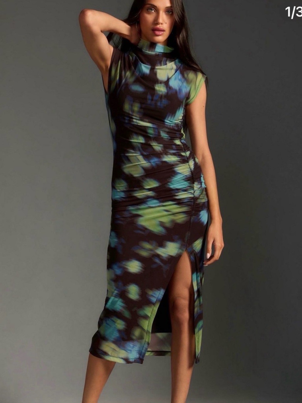 Anthropologie Mesh Cowl Neck Dress